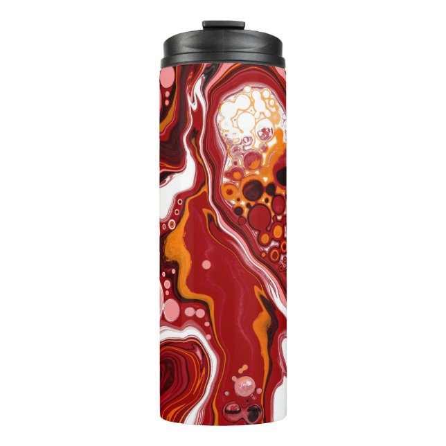 Personalised Burgundy White Digital Fluid Art    Thermal Tumbler (Front)