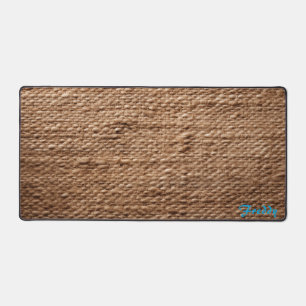Personalised Burlap Cover Image Desk Mat