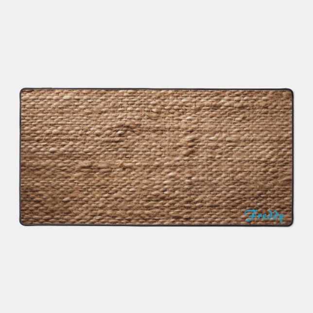 Personalised Burlap Cover Image Desk Mat (Front)