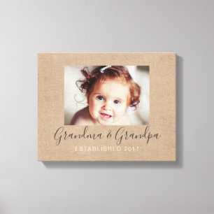 Personalised Burlap Photo Canvas Print