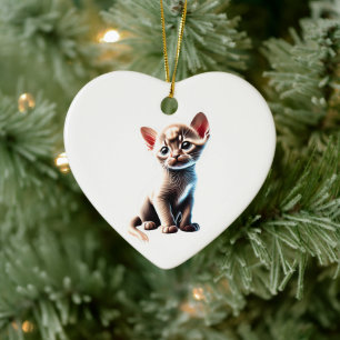 Personalised Burmese Kitten Ceramic Tree Decoration