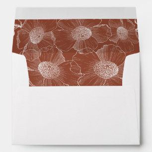 Personalised Burnt Orange Line Art  Envelope