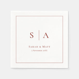 Personalised Burnt Orange Wedding Napkins