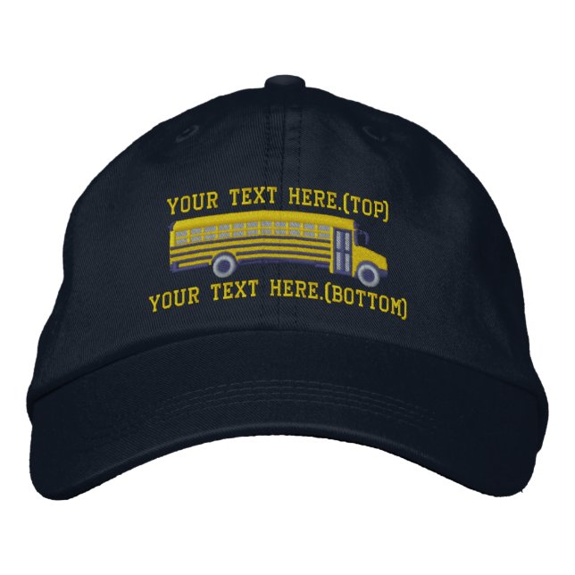 Personalised Bus Driver School Bus Embroidery Embroidered Hat (Front)