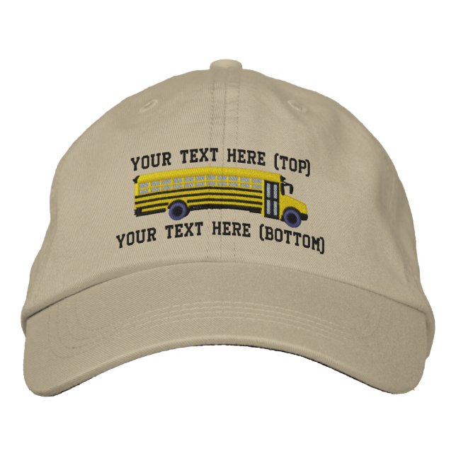 Personalised Bus Driver School Bus Embroidery Embroidered Hat (Front)