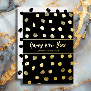 Personalised Business Black and Gold Foil New Year