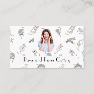 Personalised Business Card Cattery Cat Pattern