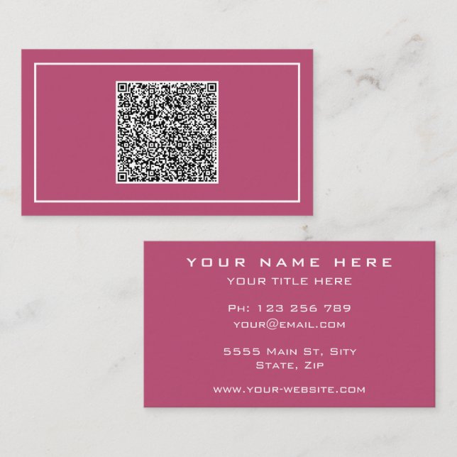 Personalised Business Card with QR Code Scan Info (Front/Back)