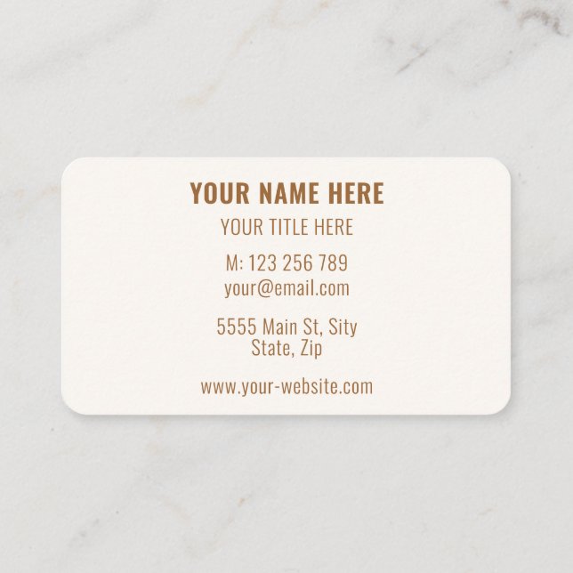 Personalised Business Card Your Colours and Font (Back)