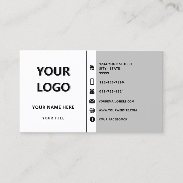 Personalised Business Card Your Logo Name Info (Front)