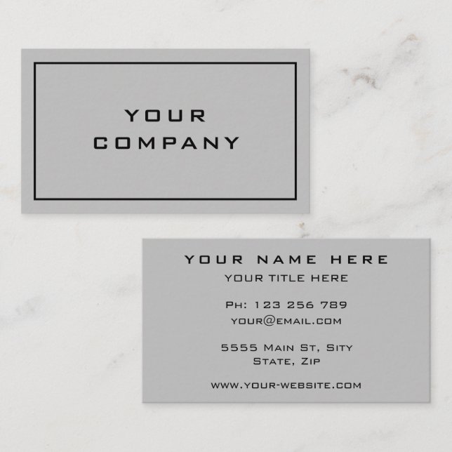 Personalised Business Card Your Text Info Colours (Front/Back)