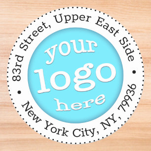 Personalised Business Company Logo Return Address Classic Round Sticker
