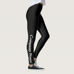 Personalised Business Company Website Promotion Leggings<br><div class="desc">Create your own custom, personalised, elegant white on black typography script, business / company / event / website / school / team / club name, chic, stylish, breatheable, hand sewn, womens full length fashion travel party workout sports yoga gym running leggings pants, that stretches to fit your body, hugs in...</div>