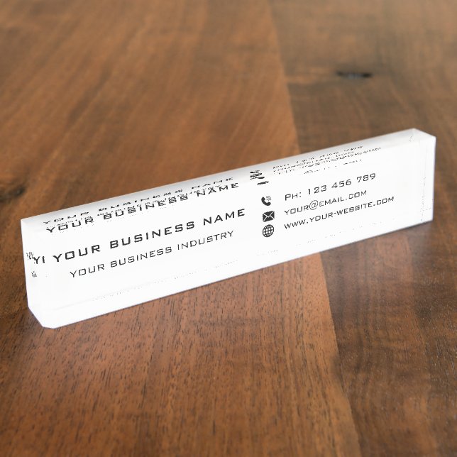 Personalised Business Desk Name Plate Template (Side)