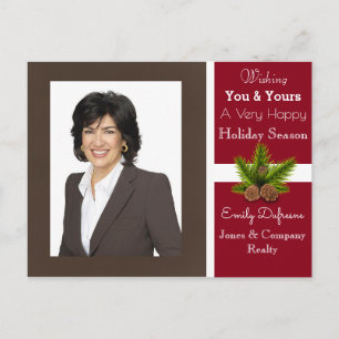 Personalised Business Holiday Greetings Modern Postcard
