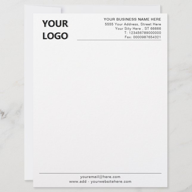 Personalised Business Letterhead with Your Logo (Front)