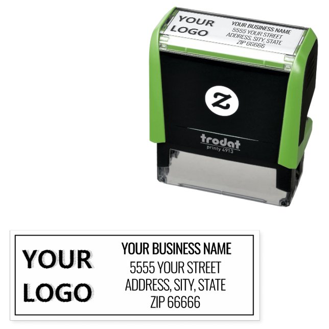 Personalised Business Logo Address Company Framed Self-inking Stamp (In Situ)