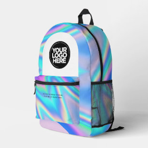 Personalised Business Logo and Text Holographic Printed Backpack