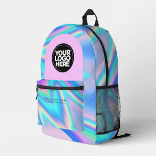 Personalised Business Logo and Text Holographic Printed Backpack