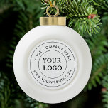 Personalised Business Logo Branded Corporate  Ceramic Ball Christmas Ornament<br><div class="desc">Custom business template in a simple minimalist style which can be easily updated with your company logo,  website,  slogan or additional information.  Grow your business and add these branded products to your promotional materials. Easy to customise.</div>