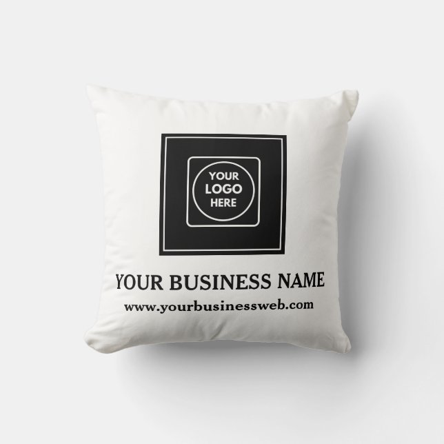 Personalised Business Logo Branding Throw Pillow (Front)