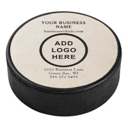 Personalised Business Logo Cream Branded Hockey Puck