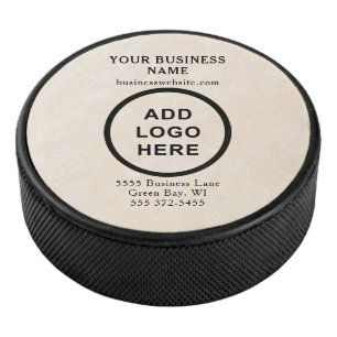 Personalised Business Logo Cream Branded Hockey Puck