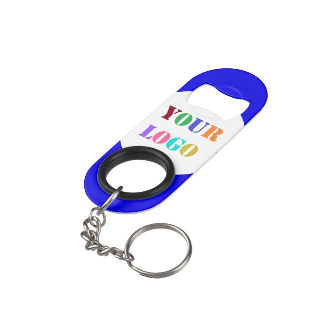 Personalised Business Logo Keychain Bottle Opener (Back Angled)