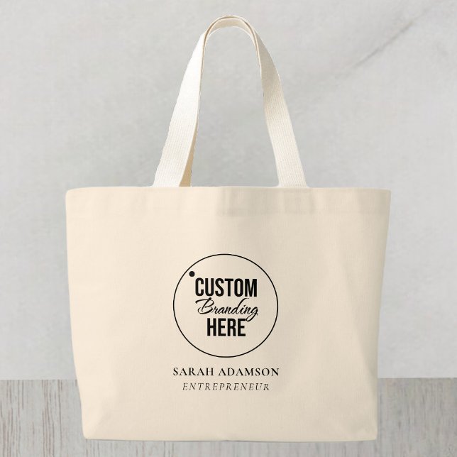 Personalised Business Logo Large Canvas Tote Bag (logo tote bag)