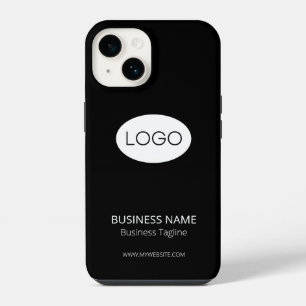 Personalised Business Logo, Modern Black iPhone 14 Case