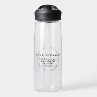 Personalised Business Logo Name Address Site Clear Water Bottle