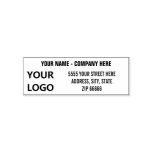 Personalised Business Logo Name Address Stamp