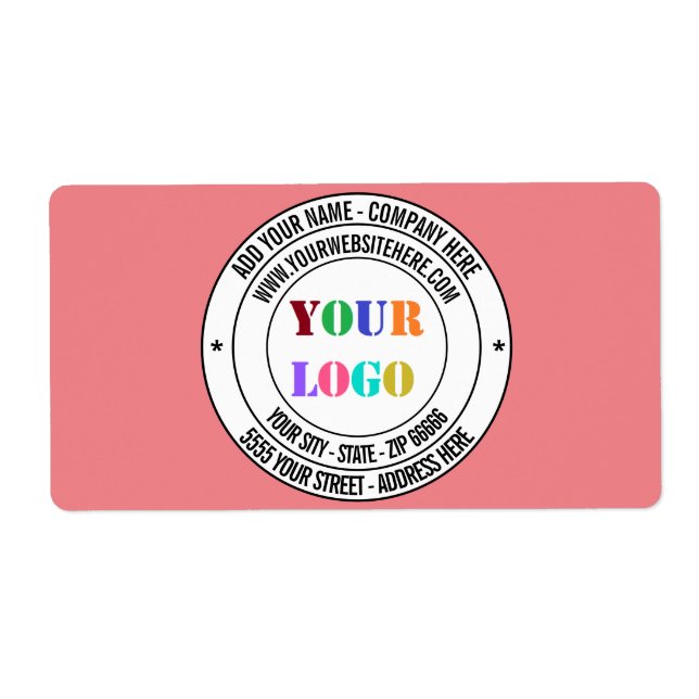 Personalised Business Logo Name Info Address Label (Front)