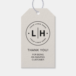 Personalised Business Logo Neutral Beige Gift Tags