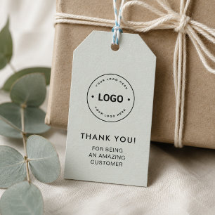Personalised Business Logo Sage Green Gift Tags