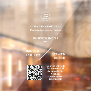 Personalised Business Logo Store Open Hours Door