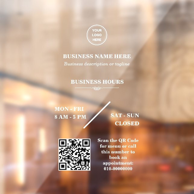 Personalised Business Logo Store Open Hours Door (Sheet 2)
