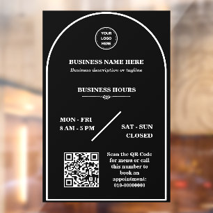 Personalised business logo store open hours door