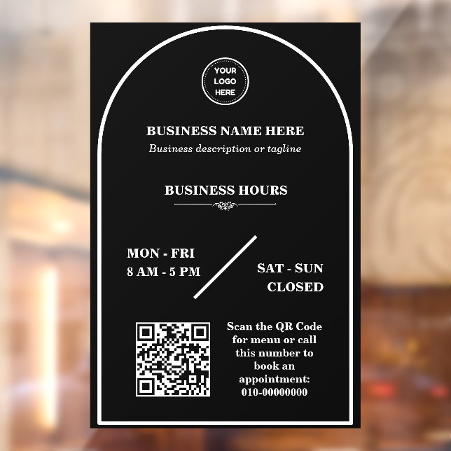 Personalised business logo store open hours door (Sheet 2)