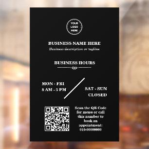 Personalised Business Logo Store Open Hours Door