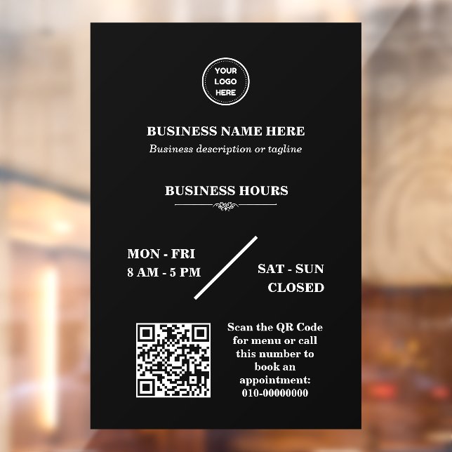 Personalised Business Logo Store Open Hours Door (Sheet 2)