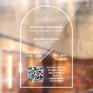 Personalised business logo store open hours door