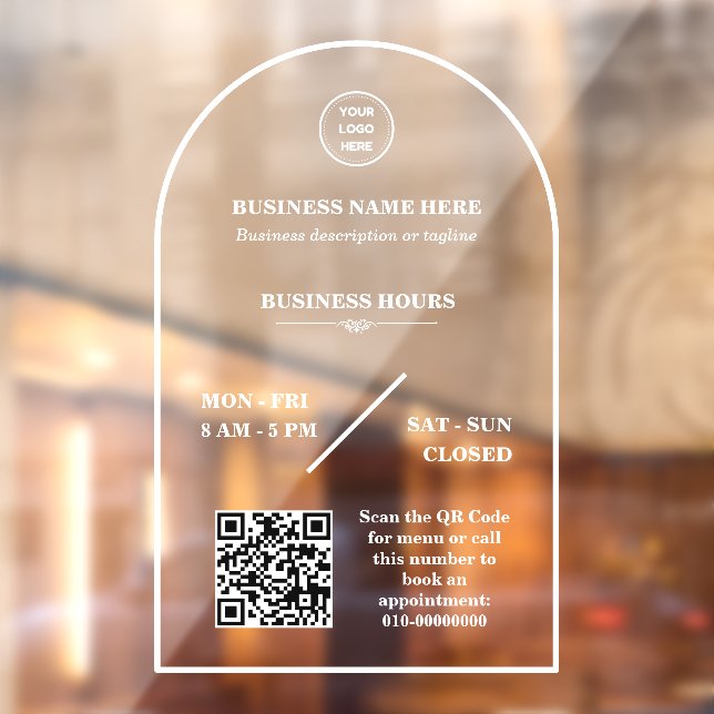 Personalised business logo store open hours door (Sheet 2)