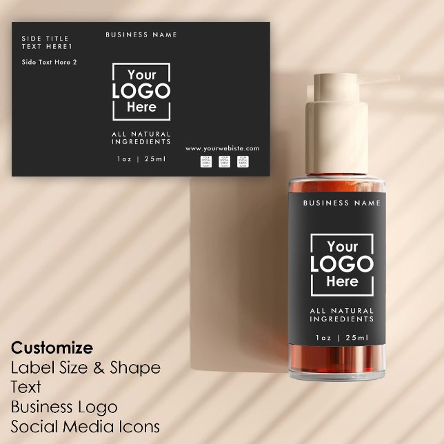 Personalised Business Logo & Text Template Label  (Personalized Business Logo & Text Template Label)