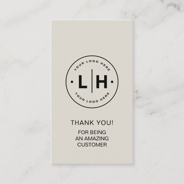 Personalised Business Logo Thank You Card (Front)