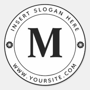 Personalised Business Monogram Round Classic Round Sticker