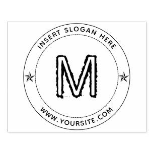 Personalised Business Monogram Round Rubber Stamp