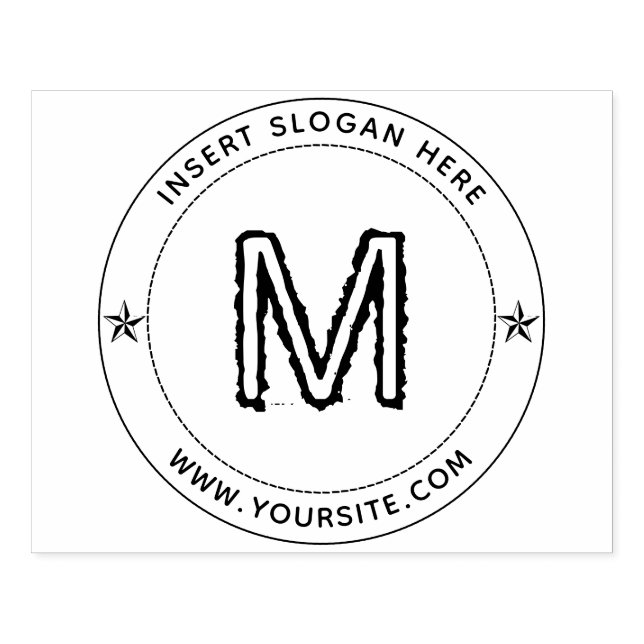 Personalised Business Monogram Round Rubber Stamp (Imprint)