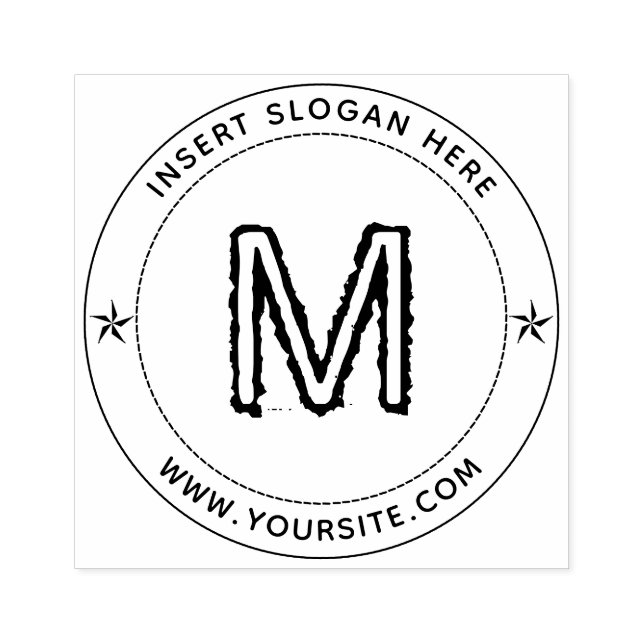 Personalised Business Monogram Round Rubber Stamp (Imprint)