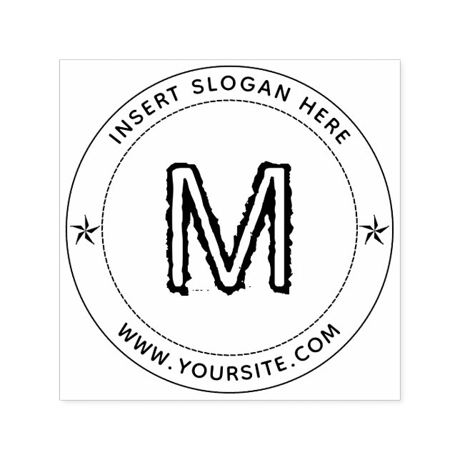 Personalised Business Monogram Round Self-inking Stamp (Design)